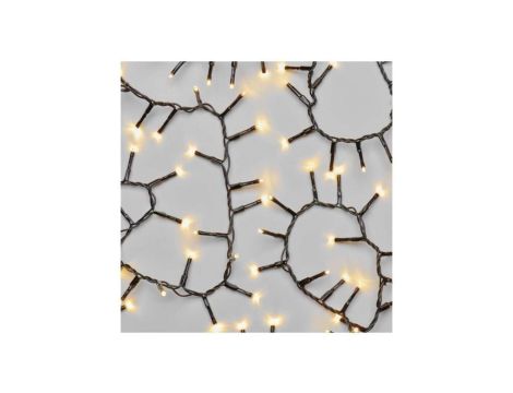 Lampki choinkowe LED Classic Cluster, jeżyk, 400 LED 8m, ciepła biel, czarny, IP44, timer D4BW02