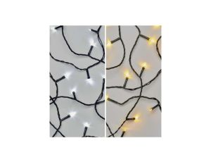 Lampki choinkowe 100LED 10m, 2 w 1 zimna biel lub ciepła biel, czarny, 8 programów, IP44 D4AL05