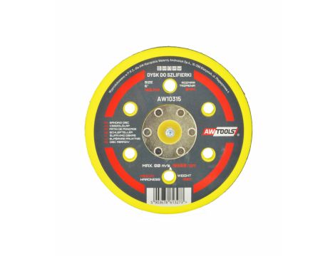 AW DYSK 125mm DO SZLIFIERKI MIMOŚRODOWEJ PNEUMATYCZNEJ