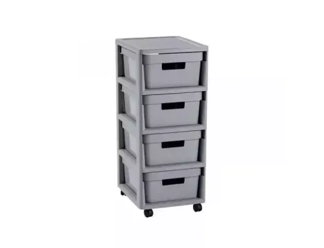CURVER REGAŁ INFINITY NA KÓŁKACH 4x11L JASNO SZARY