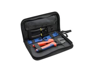 Qoltec Zestaw narzędzi solarnych kompatybilnych ze złączami MC4 Zaciskarka + Szczypce do ściągania izolacji