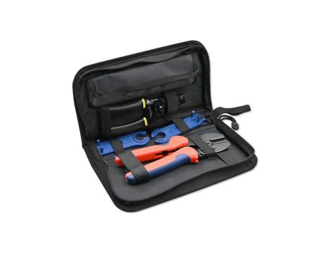 Qoltec Zestaw narzędzi solarnych kompatybilnych ze złączami MC4 Zaciskarka + Szczypce do ściągania izolacji
