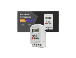 Qoltec Elektroniczny programator czasowy PC0629 na szynę DIN LCD