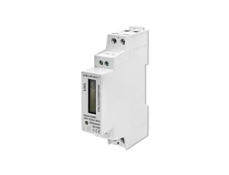 Qoltec Jednofazowy elektroniczny licznik miernik zużycia energii na szynę DIN 230V LCD 1P Slim