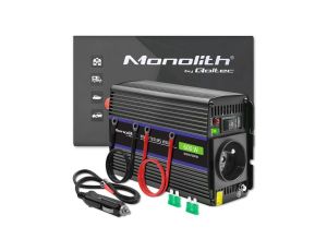 Qoltec Przetwornica napięcia Monolith 600 MS Wave 12V na 230V 300/600W USB