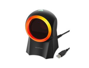 Qoltec Stacjonarny skaner czytnik kodów kreskowych i QR 1D 2D USB