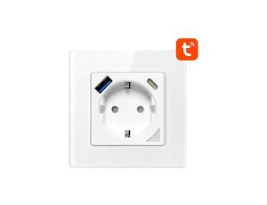 Inteligentne gniazdo ścienne WiFi Avatto N-WOT10-USB-W USB i USB-C TUYA (białe)
