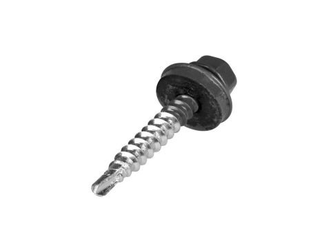 Wkręty farmerskie samowiercące do blachy i drewna z podkładką EPDM 4,8x35mm popielate 250szt