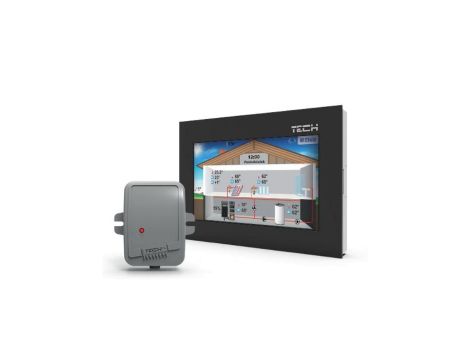 TECH ST-281 C - Regulator pokojowy z komunikacją RS szklany kolor czarny