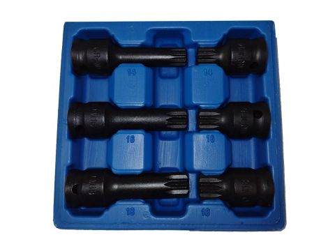 SILVER ZESTAW KLUCZY SPLINE 6el. M14-M18