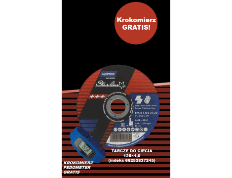 TARCZA DO PRZECINANIA NORTON STARLINE A60R 125x1.0x22.23  /100 sztuk + KROKOMIERZ