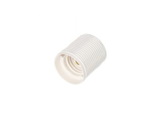 Oprawka E27 gwintowana biała z pierścieniem