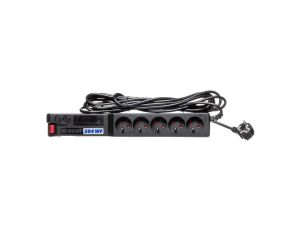 Przedłużacz przeciwprzepięciowy 5-gniazd z/u ACAR 504WF RACK 19 5m czarny