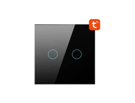 Dotykowy Włącznik Światła WiFi Avatto TS02-EU-B2 Podwójny TUYA (czarny)