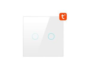 Dotykowy Włącznik Światła WiFi Avatto TS02-EU-W2 Podwójny TUYA (biały)
