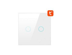 Dotykowy Włącznik Światła ZigBee Avatto LZTS02-EU-W2 Podwójny Bez Neutralnego TUYA (biały)