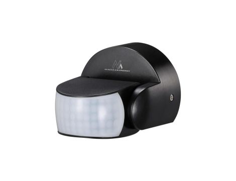 Czujnik ruchu PIR Maclean, na podczerwień, IP65, czarny, zasięg 12m, max. obiążenie 800/1200W, MCE468 B