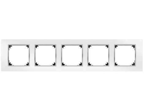 VESTRA ramka pięciokrotna IP20 biały/chrom 3875-26