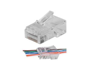 Wtyk modularny RJ45 8P8C kat.6 nieekranowany UTP drut przelotowy NEKU WORECZEK 100szt.