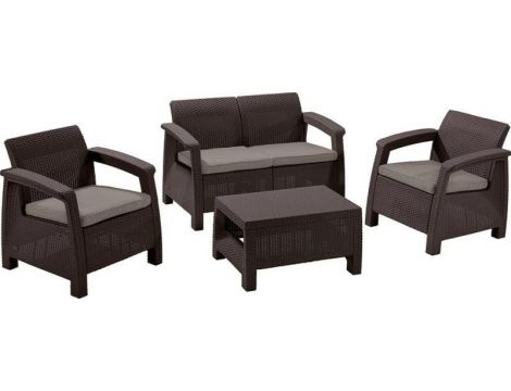 KETER ZESTAW MEBLI OGRODOWYCH CORFU SET 3+1 BRĄZ