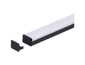 Zaślepka PCV Line Slim Extra czarna z otworem
