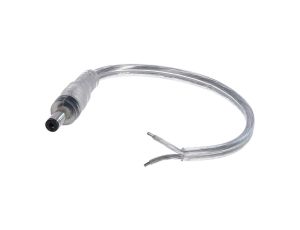 Wtyk DC 5.5x2.1 przewód przeźroczysty 15cm 18awg
