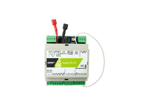 Moduł komunikacyjny LTE 4G/2G, 17VAC/24VDC, 8 wejść, 8 wyjść, 1000 użytkowników, obudowa 4M, MultiLTE-RF-PS-D4M