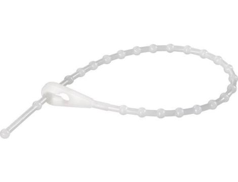 Opaska kablowa wielokrotnego użytku węzełkowa, 100x1mm biała 08338 /25szt./