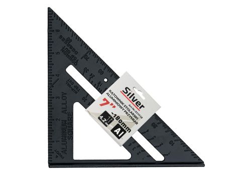 SILVER KĄTOWNIK STOLARSKI ALUMINIOWY PRZYMIAR 7"