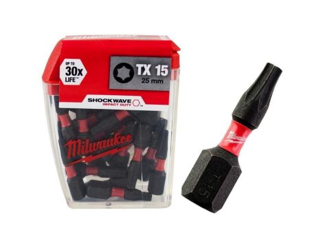 BIT, GROT, KOŃCÓWKA TORX TX15 25MM 25 SZT.