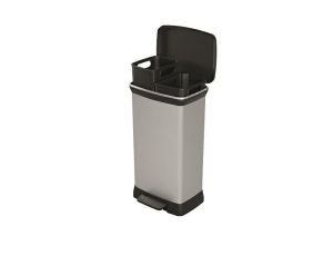 CURVER KOSZ NA ŚMIECI Z PEDAŁEM 23L+23L /IML METALIZOWANY