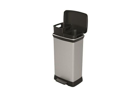 CURVER KOSZ NA ŚMIECI Z PEDAŁEM 23L+23L  /IML METALIZOWANY