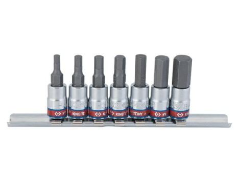 KING TONYZESTAW NASADEK 1/4" Z IMBUSEM 7 szt., 2035 H 1/8" - H 3/8”