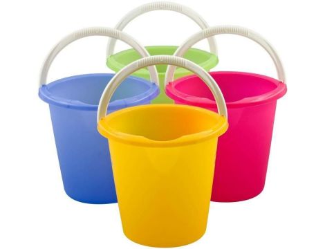 "CURVER WIADRO 10L ""BINGO"" MIX KOLORÓW   /TRANSPARENTNY RÓŻOWY – 2X TRANSPARENTNY NIEBIESKI –3szt.