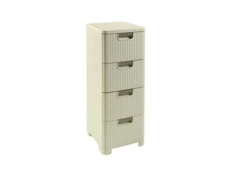 CURVER REGAŁ Z 4 SZUFLADAMI 4x14L  /KREMOWY