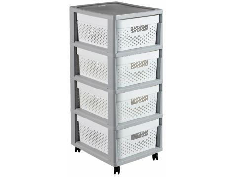 CURVER REGAŁ INFINITY KD 4X10L AŻUROWY   /SZARY/BIAŁY