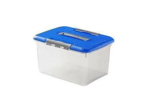 CURVER POJEMNIK Z RACZKA OPTIMA 15L-CUR376-   /TRANSPARENTNY/NIEBIESKI/SREBRNY