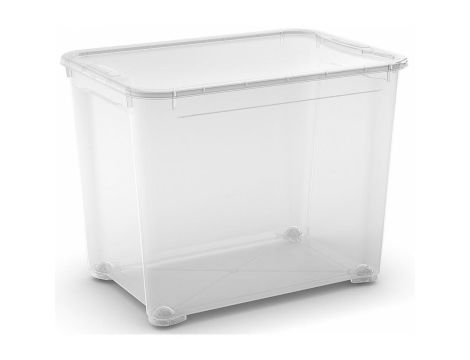 CURVER POJEMNIK Z KÓŁKAMI I PRZYKRYWKĄ 70L  /TRANSPARENTNY