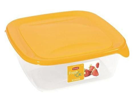 CURVER POJEMNIK NA ŻYWNOŚĆ "FRESH&GO" KWADRATOWY 0,45L   /ŻÓŁTY/ TRANSPARENTNY