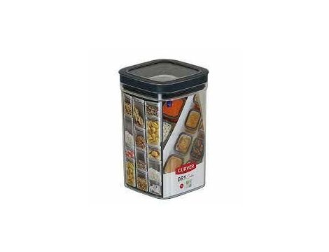 CURVER POJEMNIK NA SYPKIE DRY CUBE 1,8L   /TRANSPARENTNY/CIEMNYSZARY