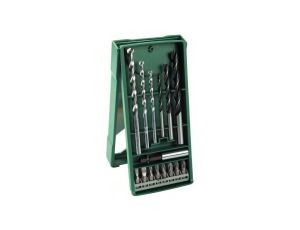 Zestaw wierteł do drewna i betonu + bity 15 szt.