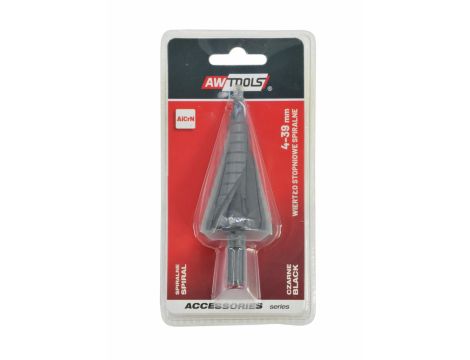 AW WIERTŁO STOPNIOWE SPIRALNE/ 4-39mm/ AICrN/ CZARNE