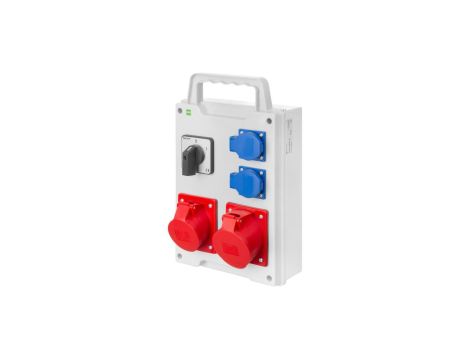 Rozdzielnica budowlana RS wyłącznik 0/1, 2X2P+Z, 16A/5P, 32A/5P, IP44 6214-16