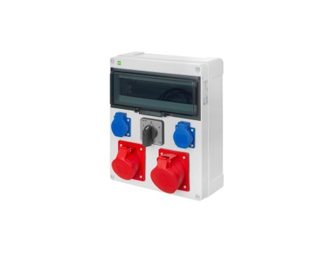 Rozdzielnica budowlana RS-13 13-mod. wyłącznik L/P, 2X2P+Z, 16A/5P, 32A/5P, IP44 6210-17