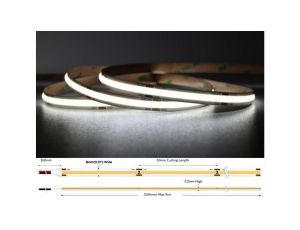 UQS-COB-8W-W-24V-5m: Profesjonalna tama LED typu COB, 8W 320 chips/m, CRI 90, 24V, biala, 6500K...