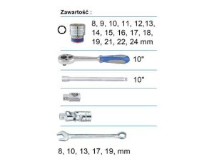KT ZESTAW KLUCZY  24el. 1/2