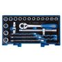 KT ZESTAW KLUCZY  24el. 1/2" KRÓTKIE 6-KĄT. 8-24mm +PŁASKO-OCZKOWE - 2