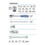 KT ZESTAW KLUCZY  24el. 1/2" KRÓTKIE 6-KĄT. 8-24mm +PŁASKO-OCZKOWE - 3