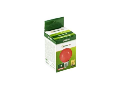 LED KULKA E-27 230V 1W CZERWONY SPECTRUM