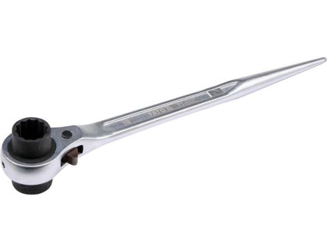 KLUCZ NASADOWY DWUSTRONNY Z GRZECHOTKĄ 19*22MM